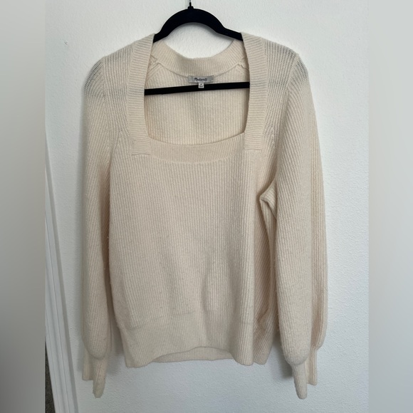 Madewell Women’s Plus Melwood Square-Neck Pullover Sweater 1X Wool Blend - Picture 4 of 10